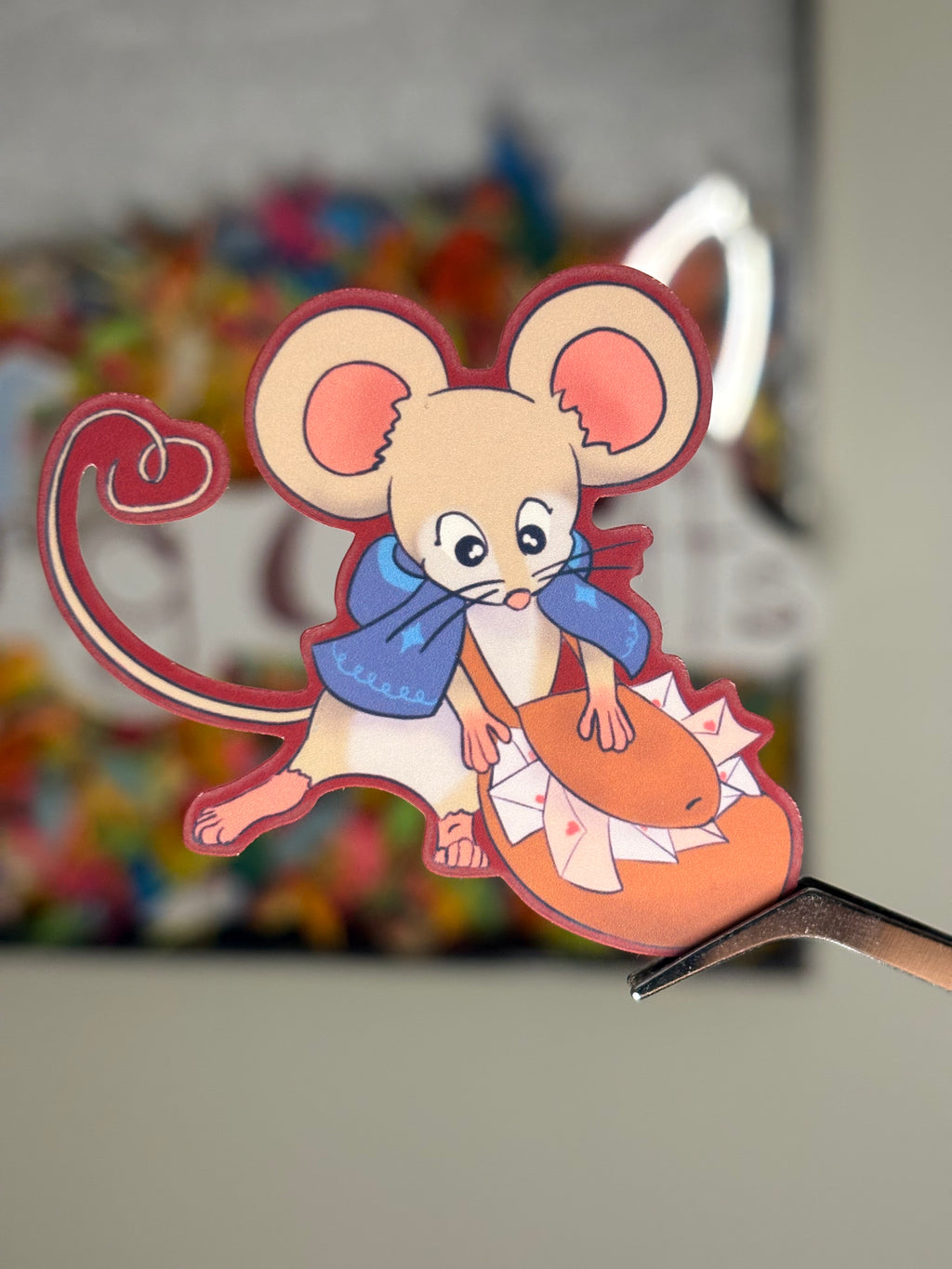 Messenger Mouse - Premium Vinyl Decorative Stickers