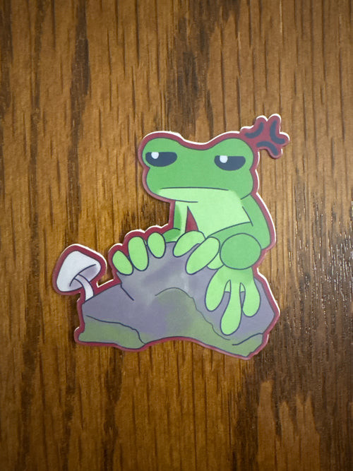 Annoyed Frog - Premium Vinyl Decorative Sticker