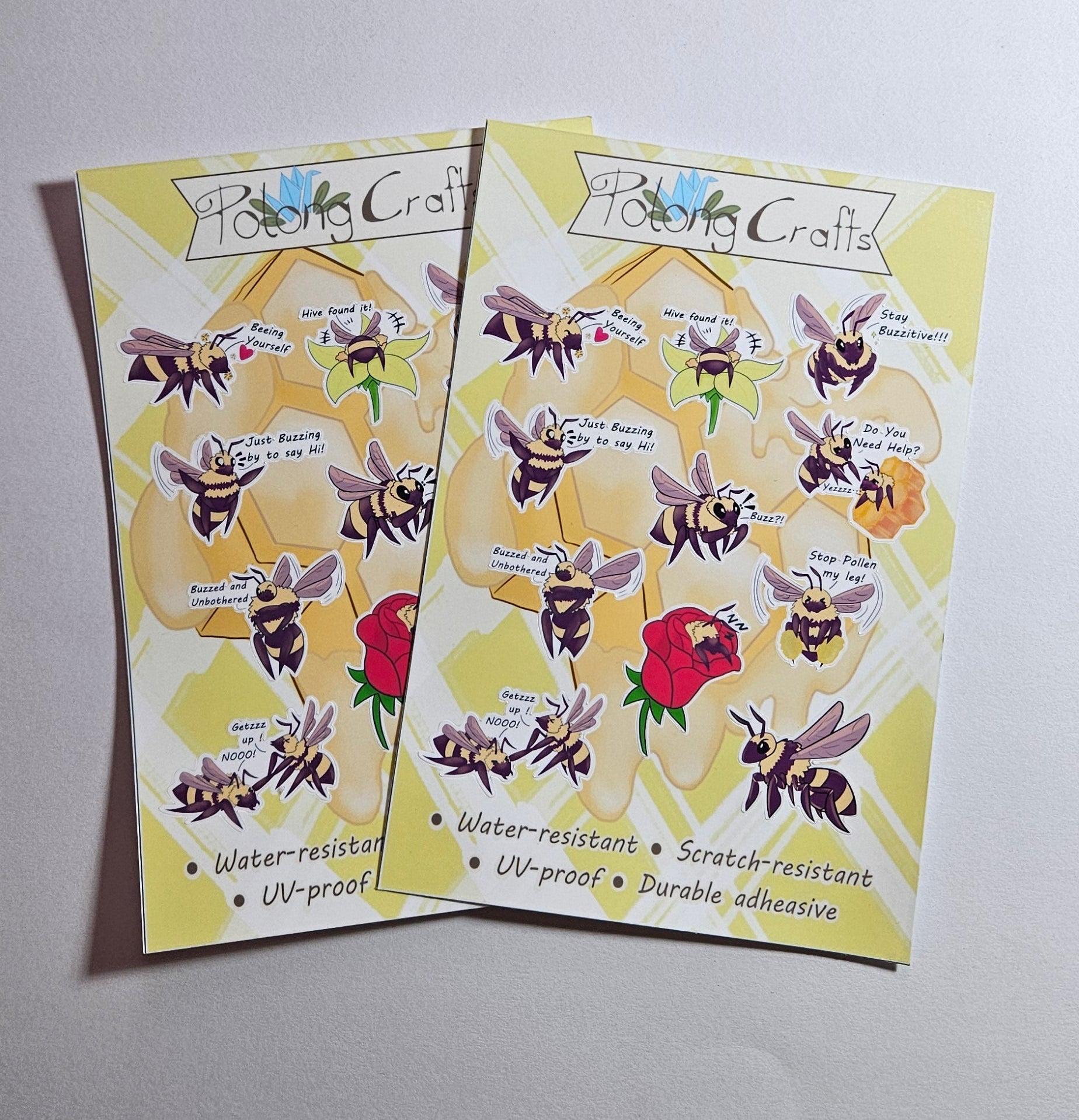 Bees stickers ~ Original hand designed premium vinyl