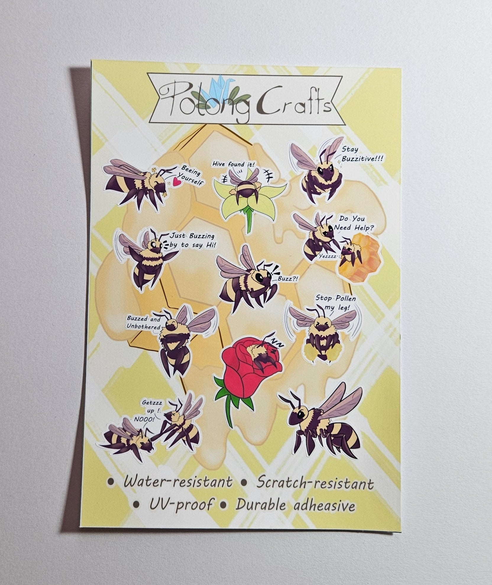 Bees stickers ~ Original hand designed premium vinyl