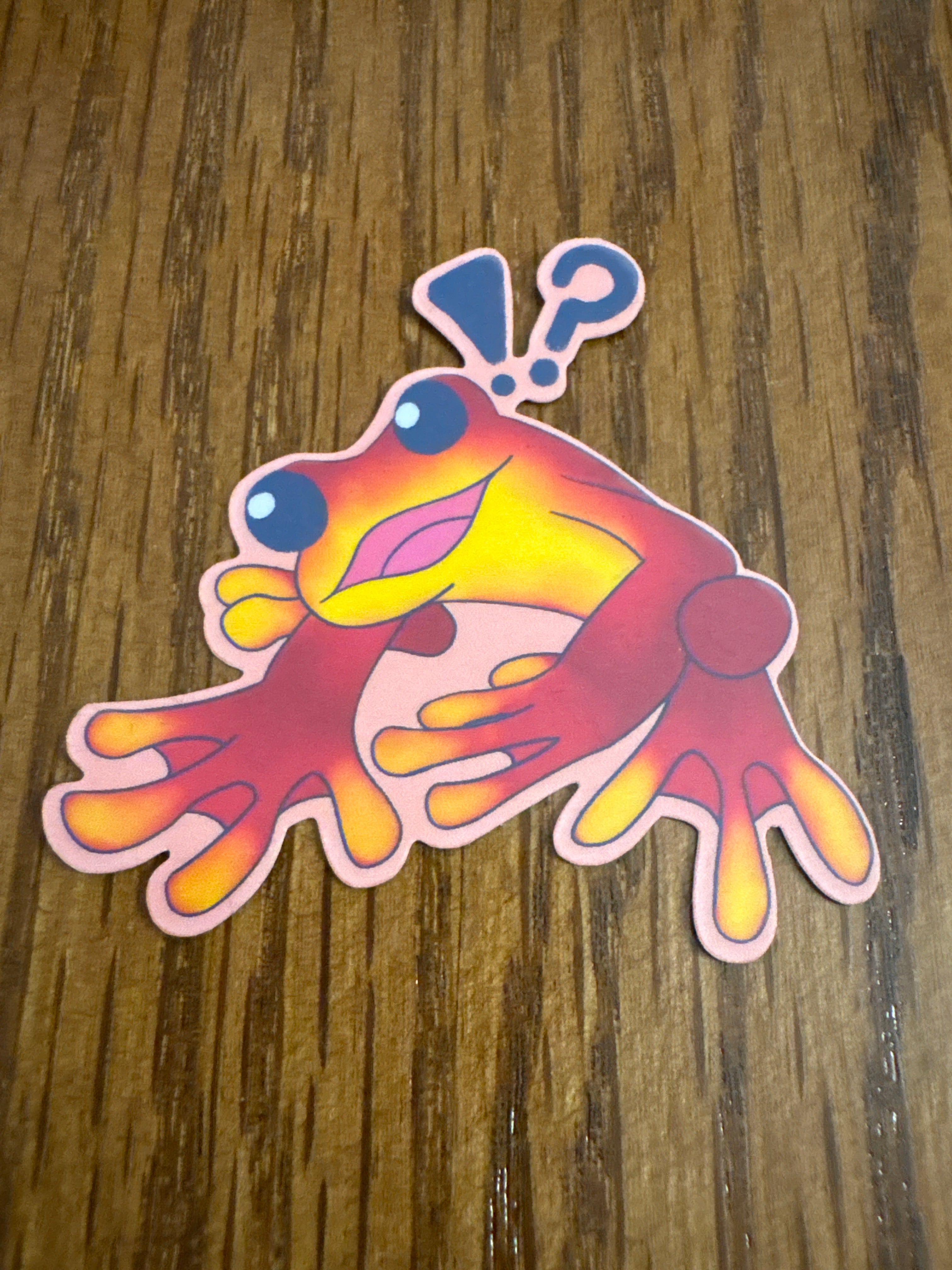 Surprised Fire Frog - Premium Vinyl Decorative Sticker