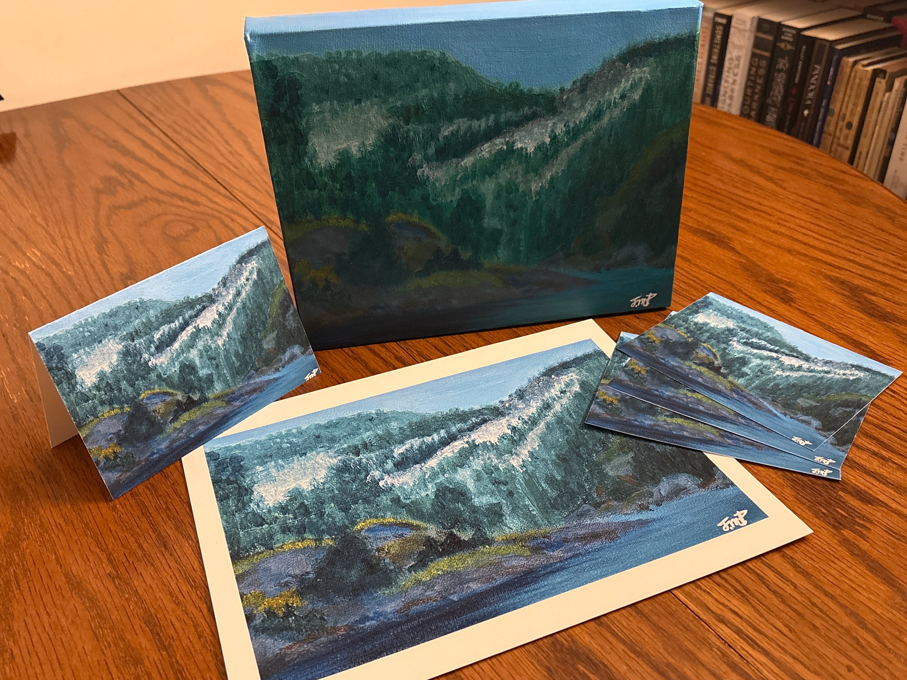 River Mountain - Original artwork, Velvet Fine Art Print