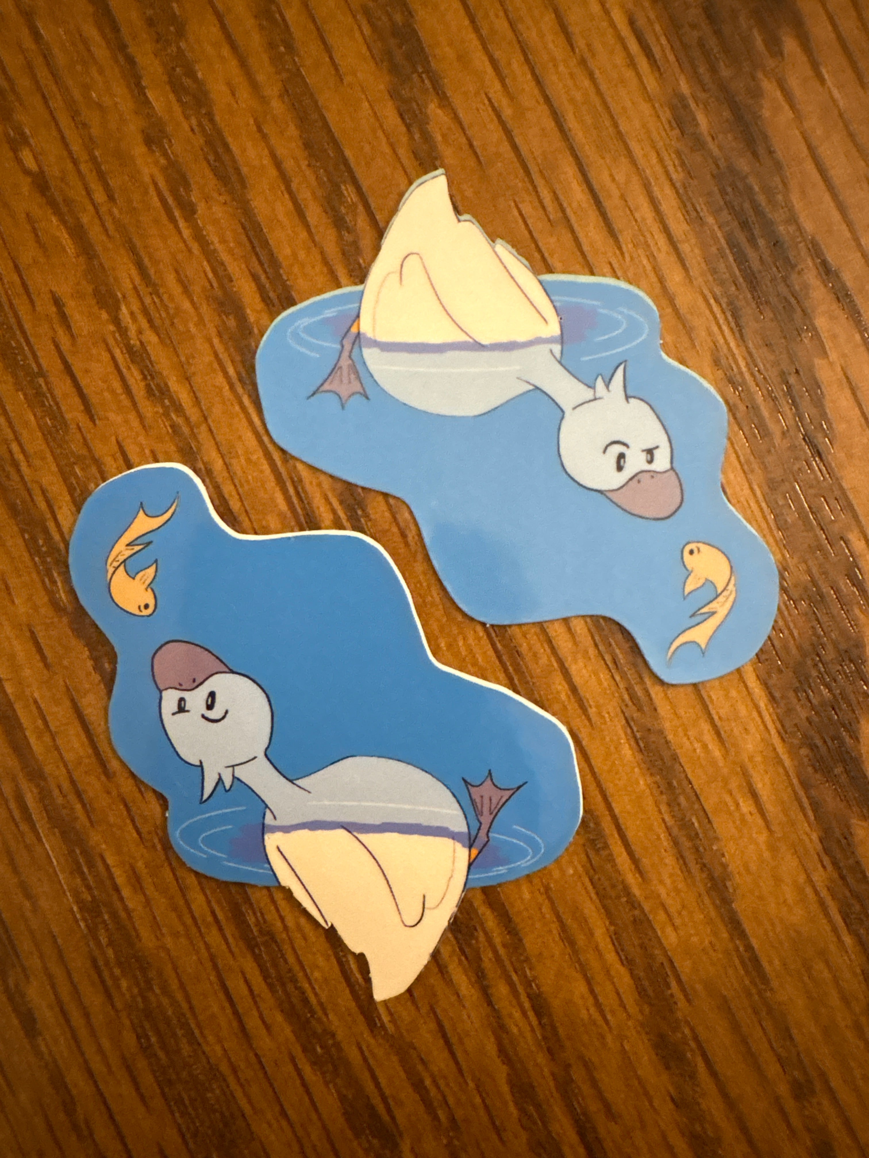 Fish Friend Duck - Premium Vinyl Decorative Sticker