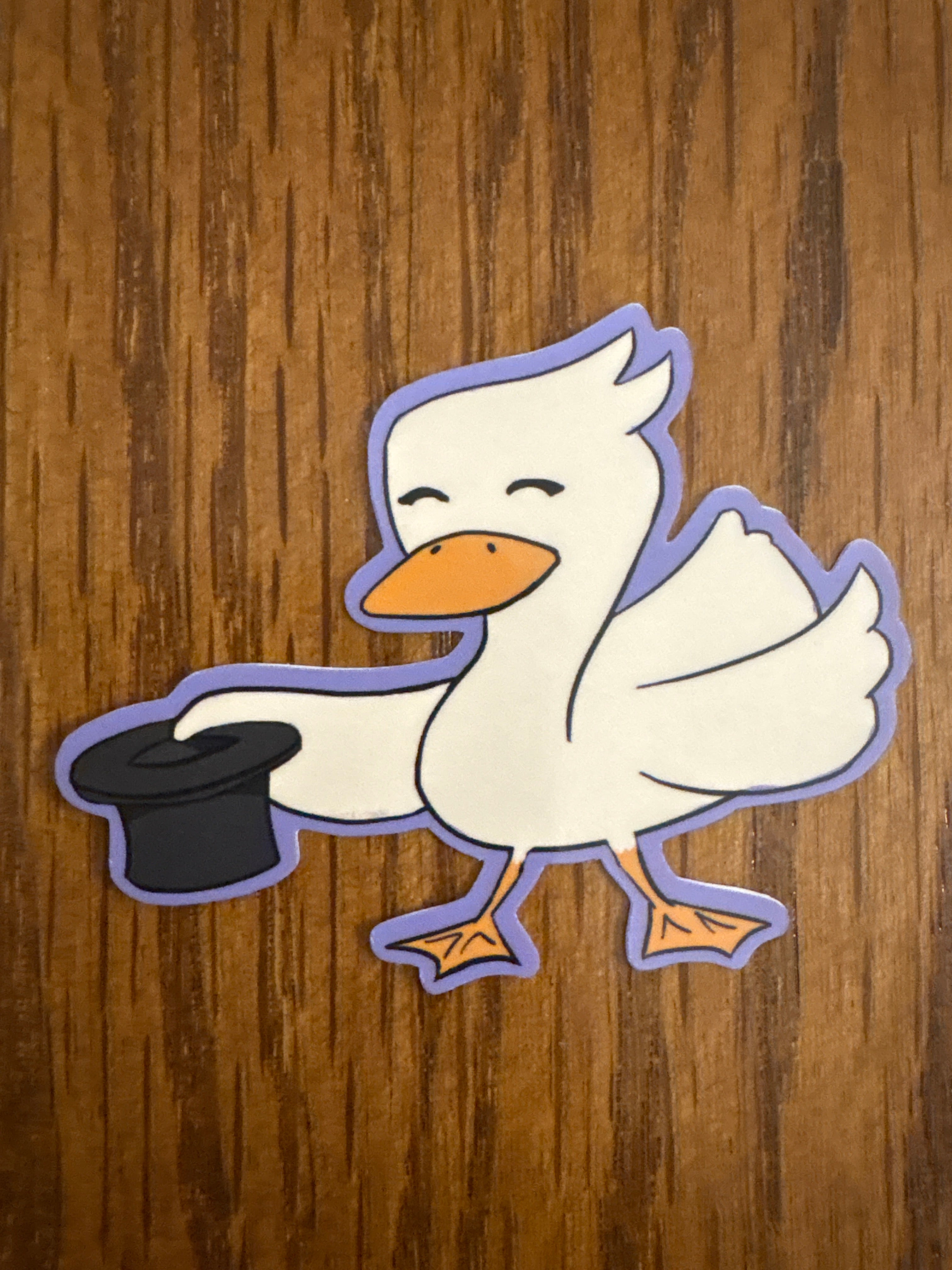 Top hat Duck - Premium Vinyl Decorative Sticker