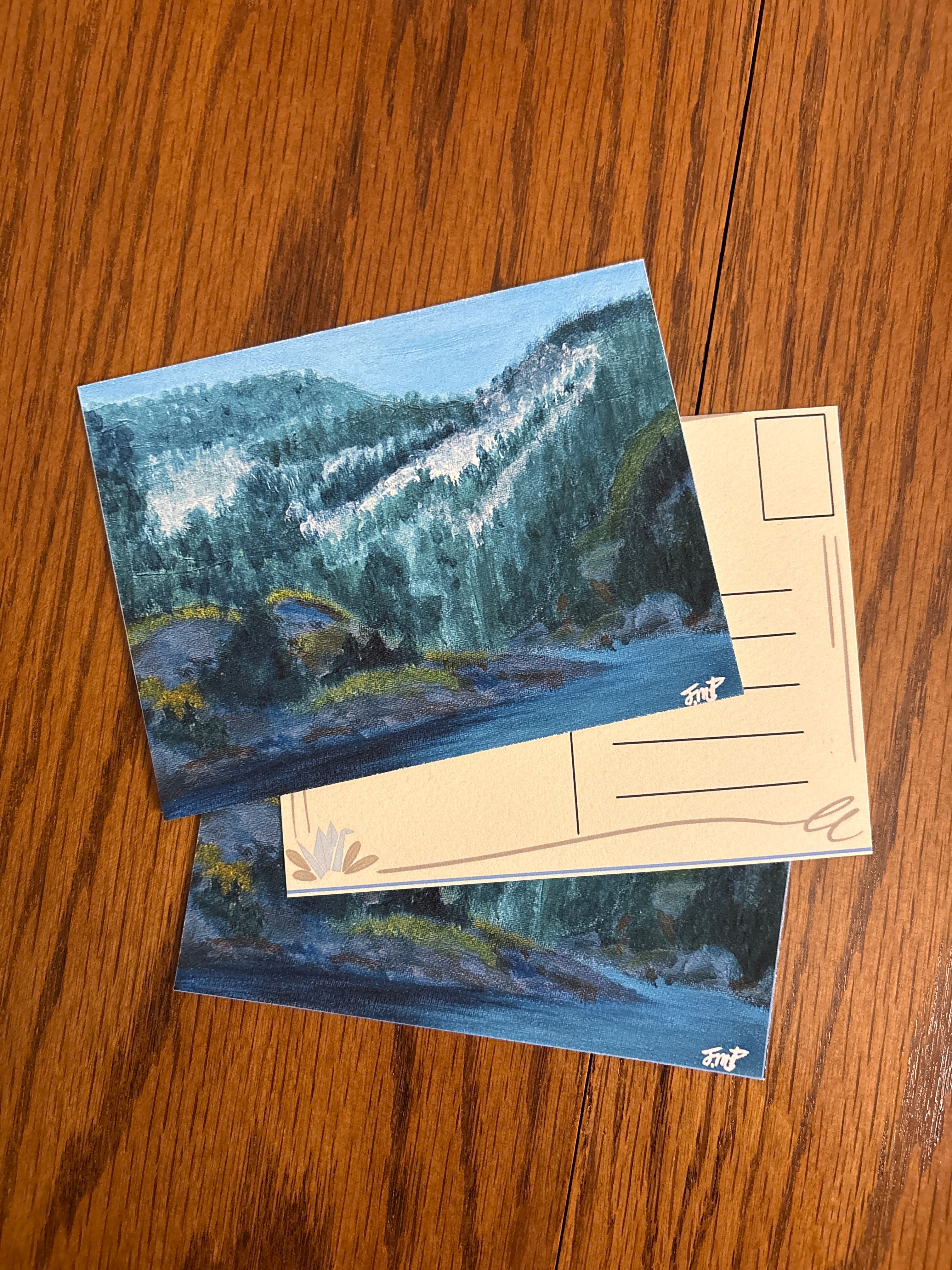 River Mountain - Original artwork, Velvet Fine Art Print