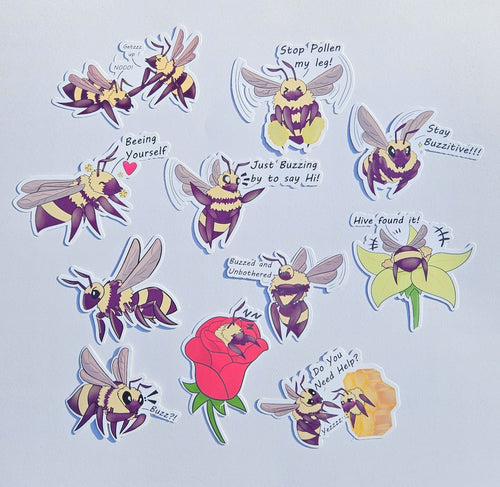 Bees stickers ~ Original hand designed premium vinyl