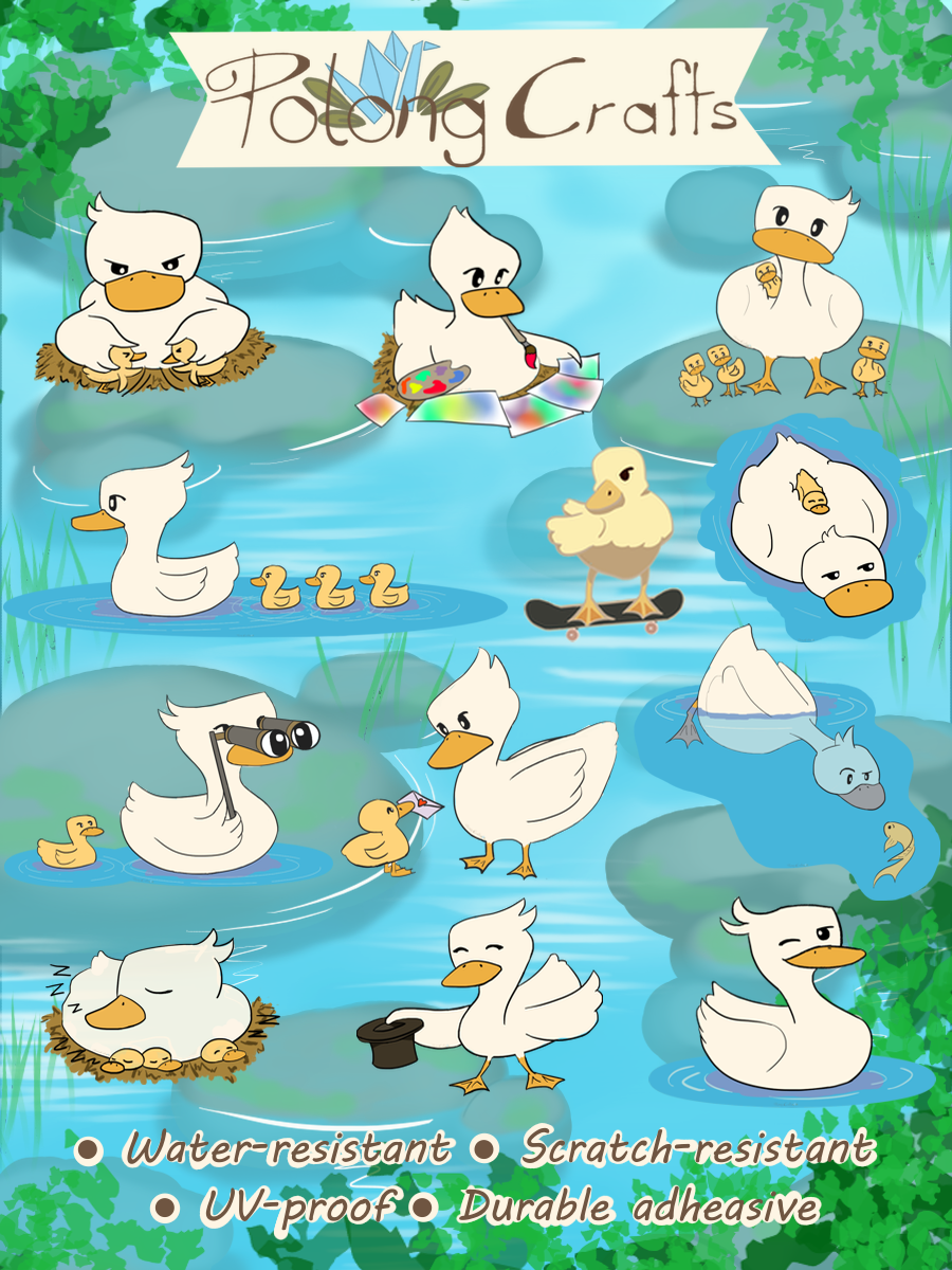 Ducks stickers ~ Original hand designed premium vinyl