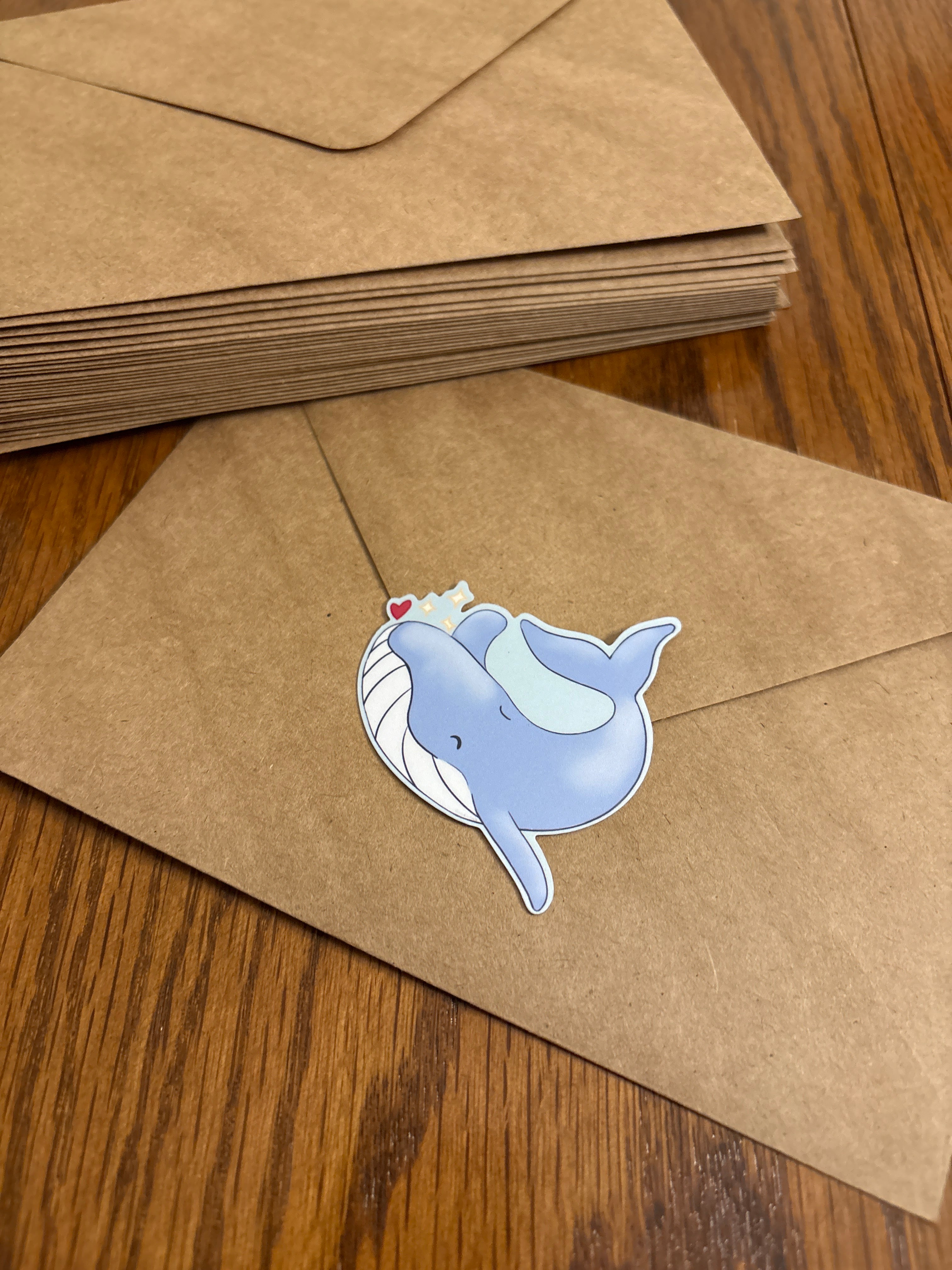 Valentine Whale - Premium Vinyl Decorative Sticker