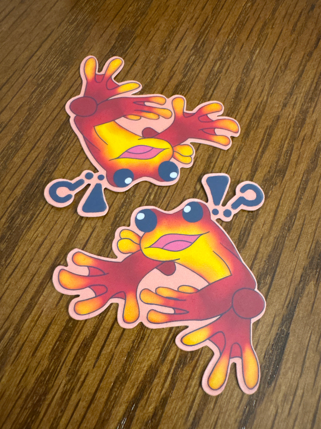 Surprised Fire Frog - Premium Vinyl Decorative Sticker
