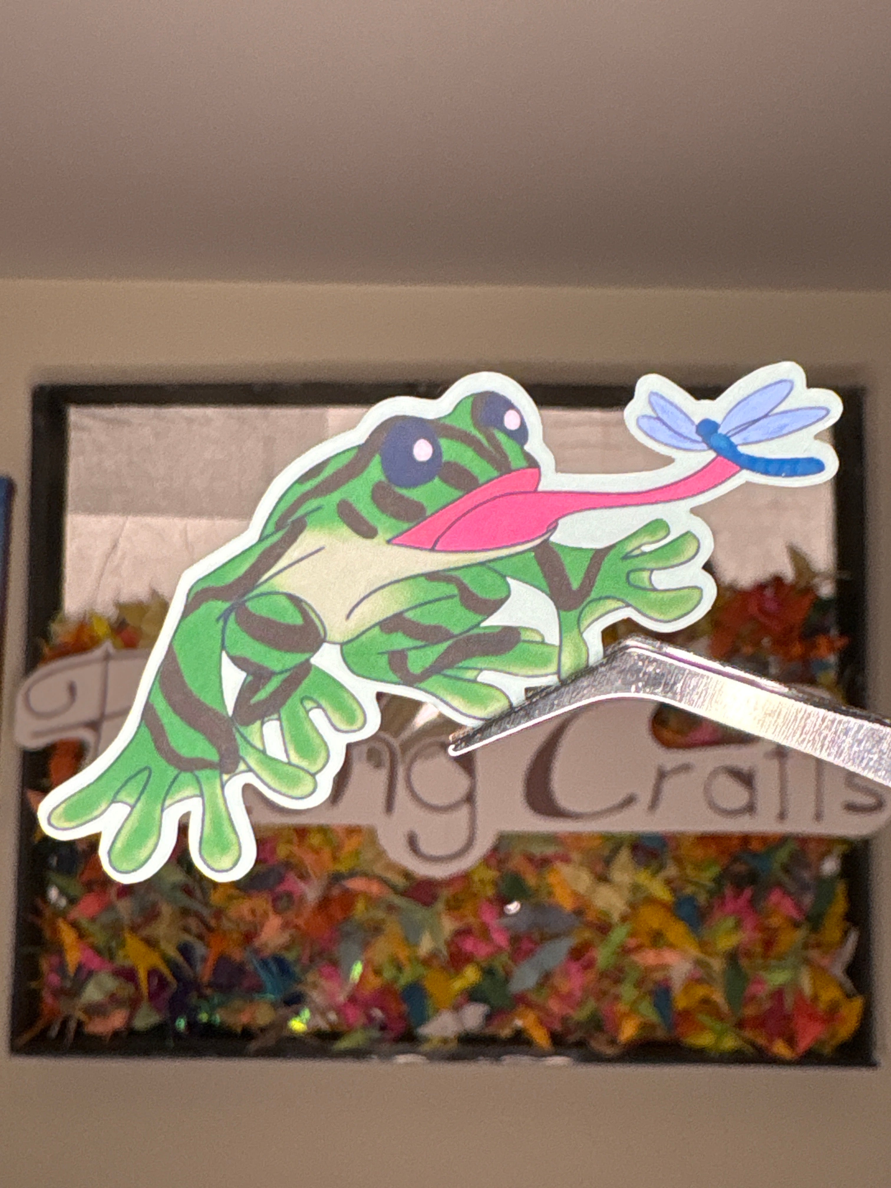 Dragonfly & Frog - Premium Vinyl Decorative Sticker