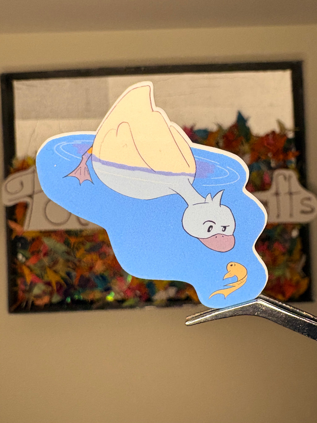 Fish Friend Duck - Premium Vinyl Decorative Sticker