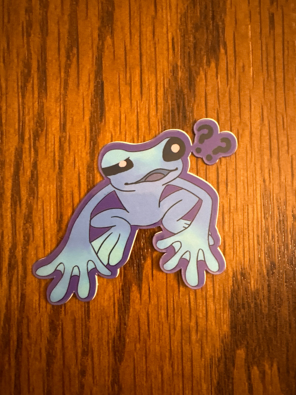 Confused Frog - Premium Vinyl Decorative Sticker