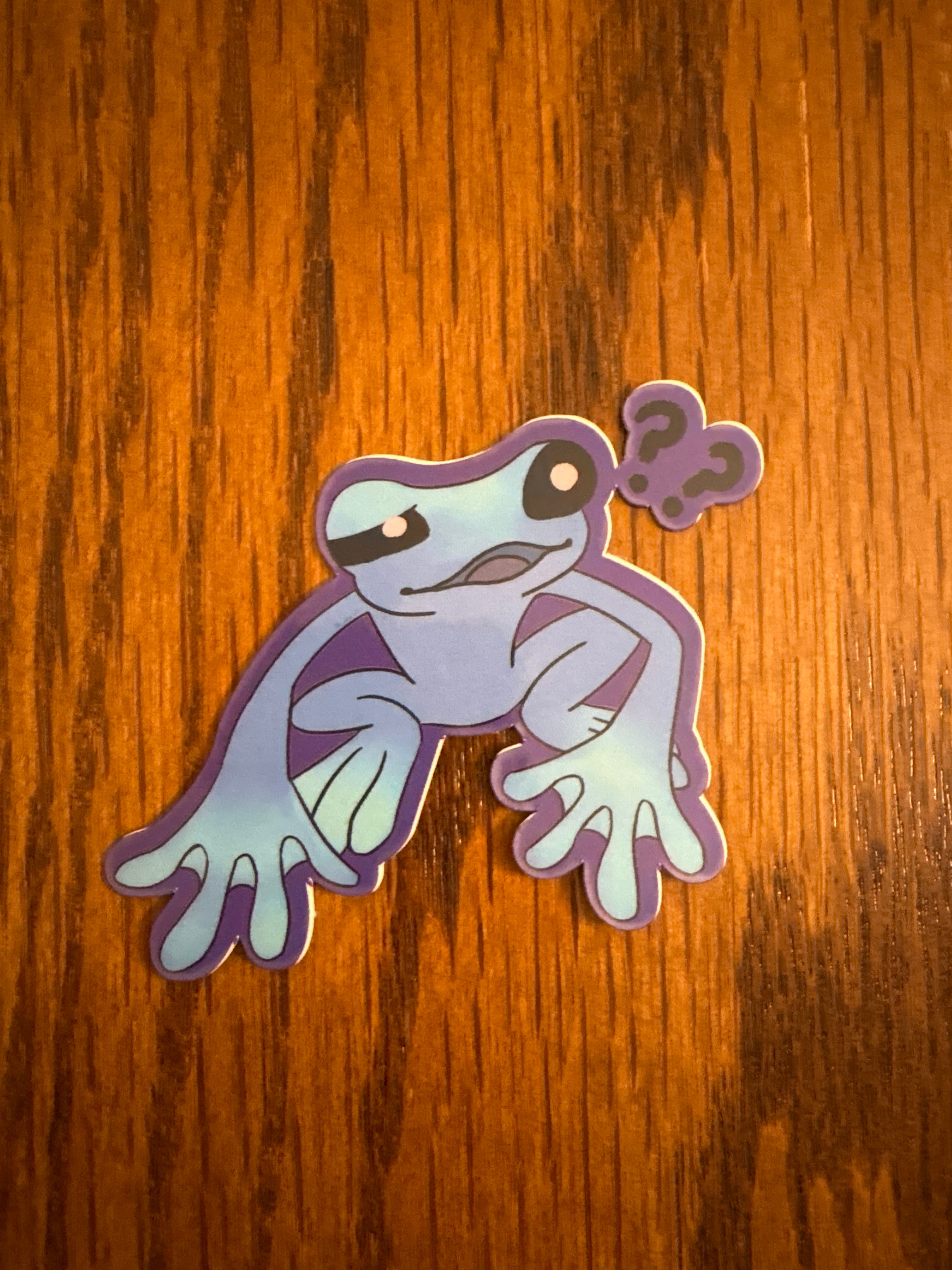 Confused Frog - Premium Vinyl Decorative Sticker