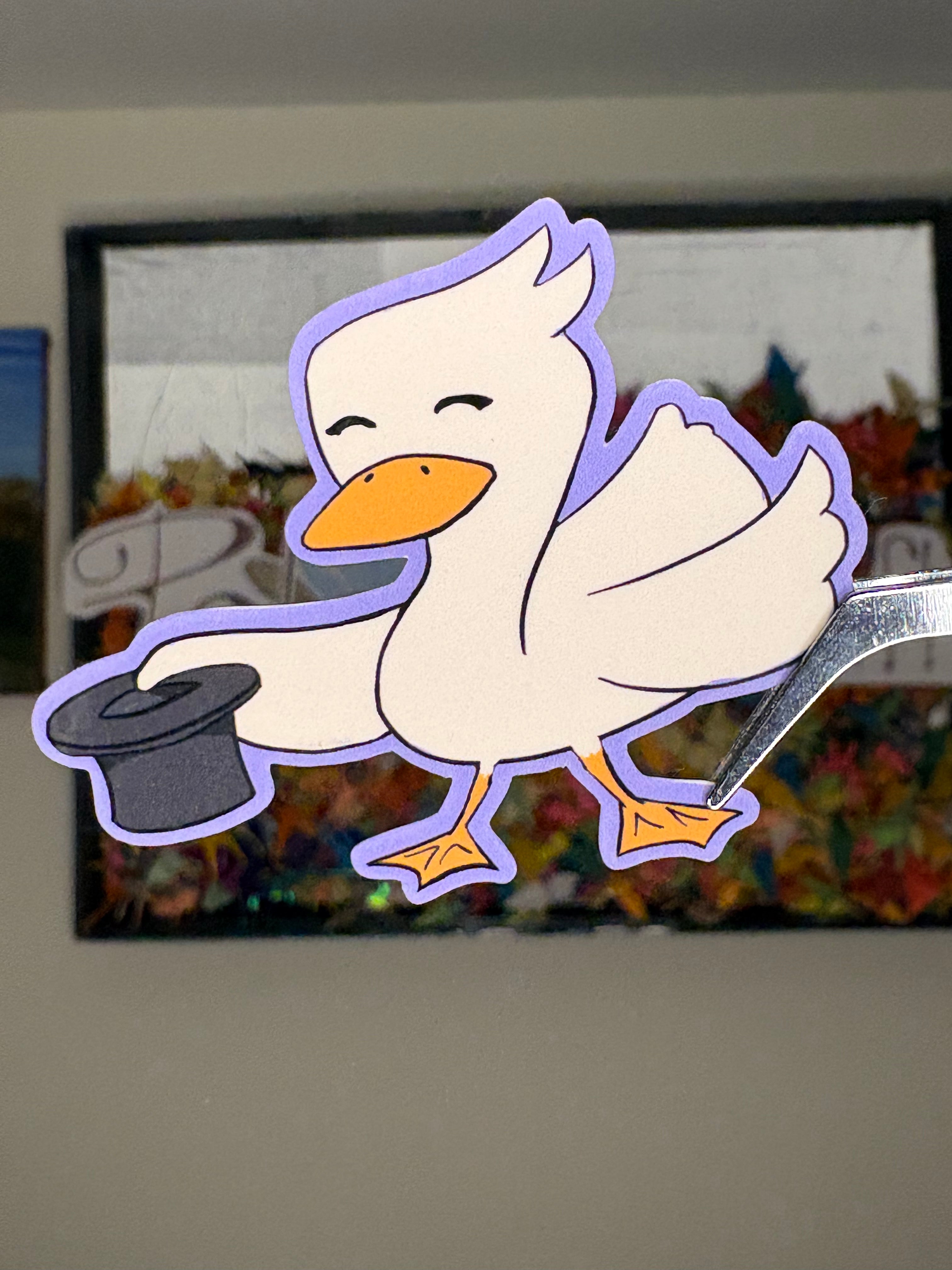 Top hat Duck - Premium Vinyl Decorative Sticker