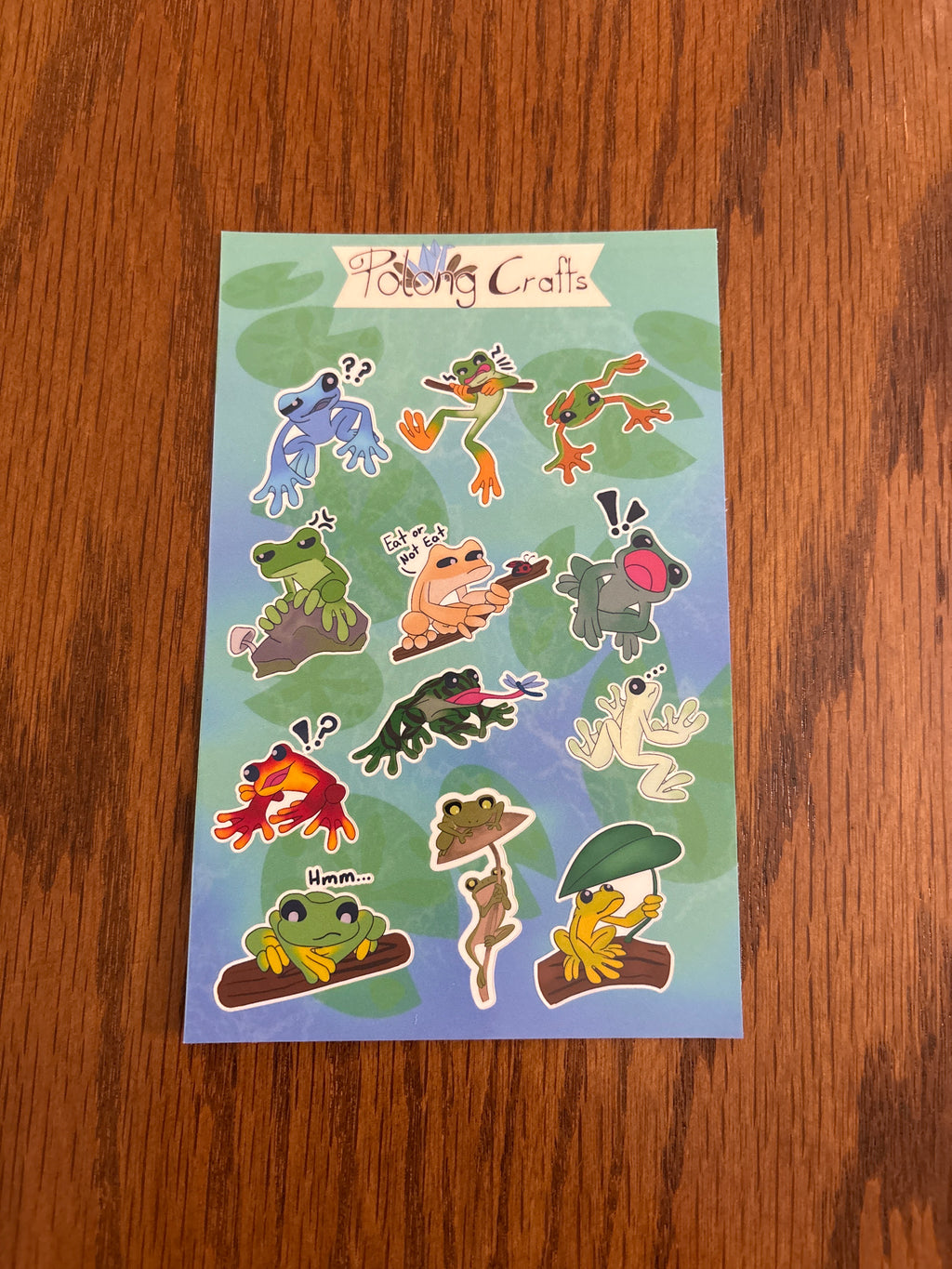 Hand-Designed Frogs - Premium Vinyl Decorative Sticker Sheet