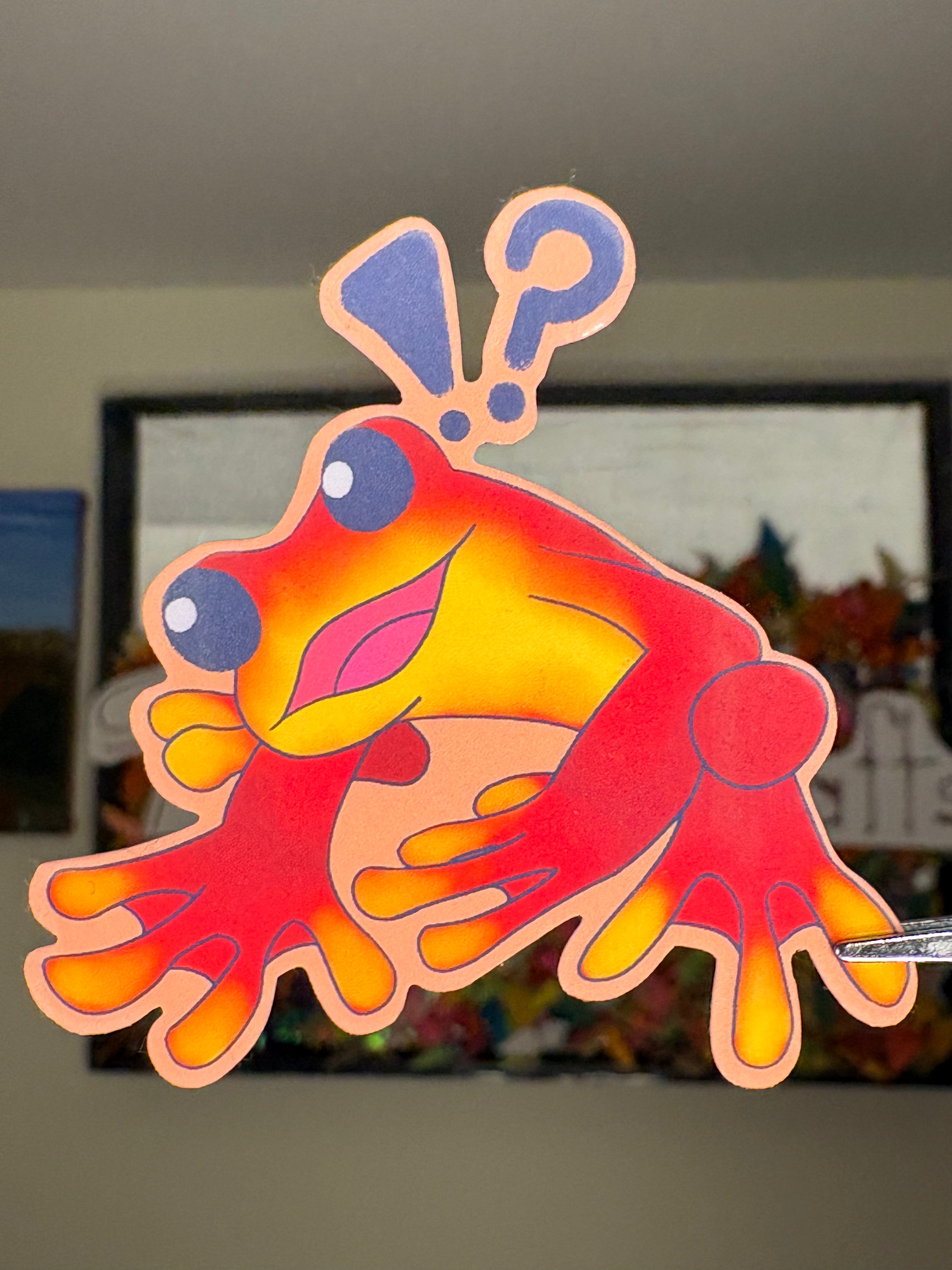 Surprised Fire Frog - Premium Vinyl Decorative Sticker