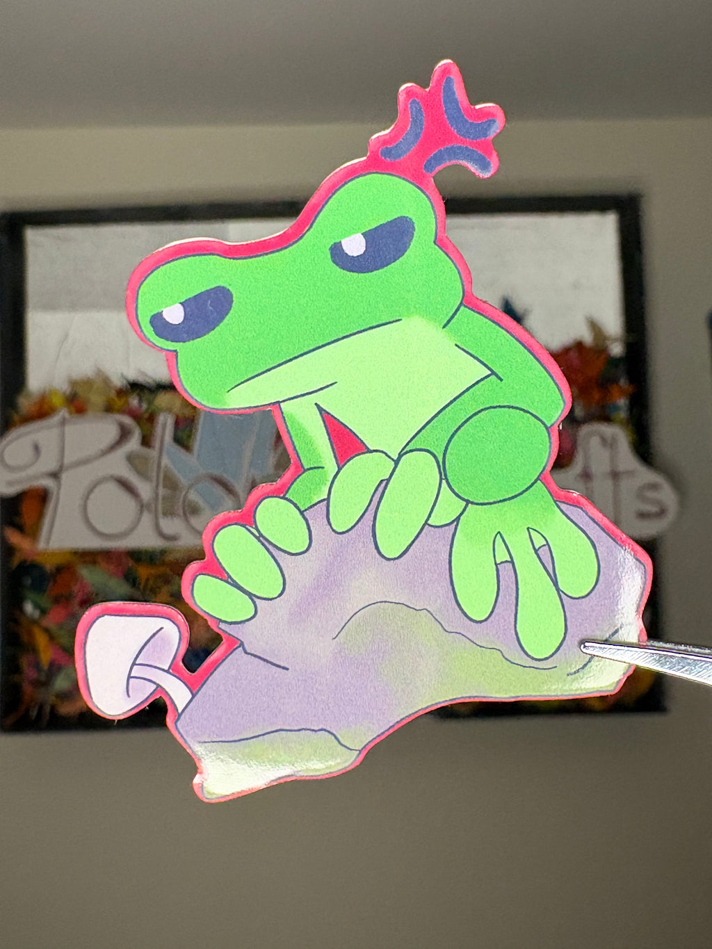 Annoyed Frog - Premium Vinyl Decorative Sticker
