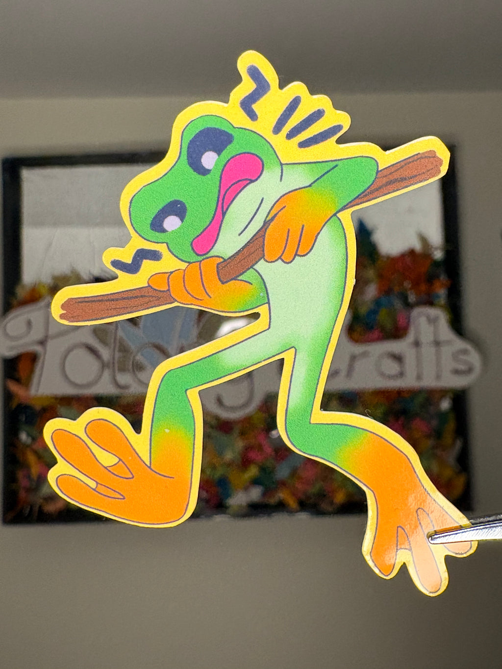 Clumsy Frog - Premium Vinyl Decorative Sticker