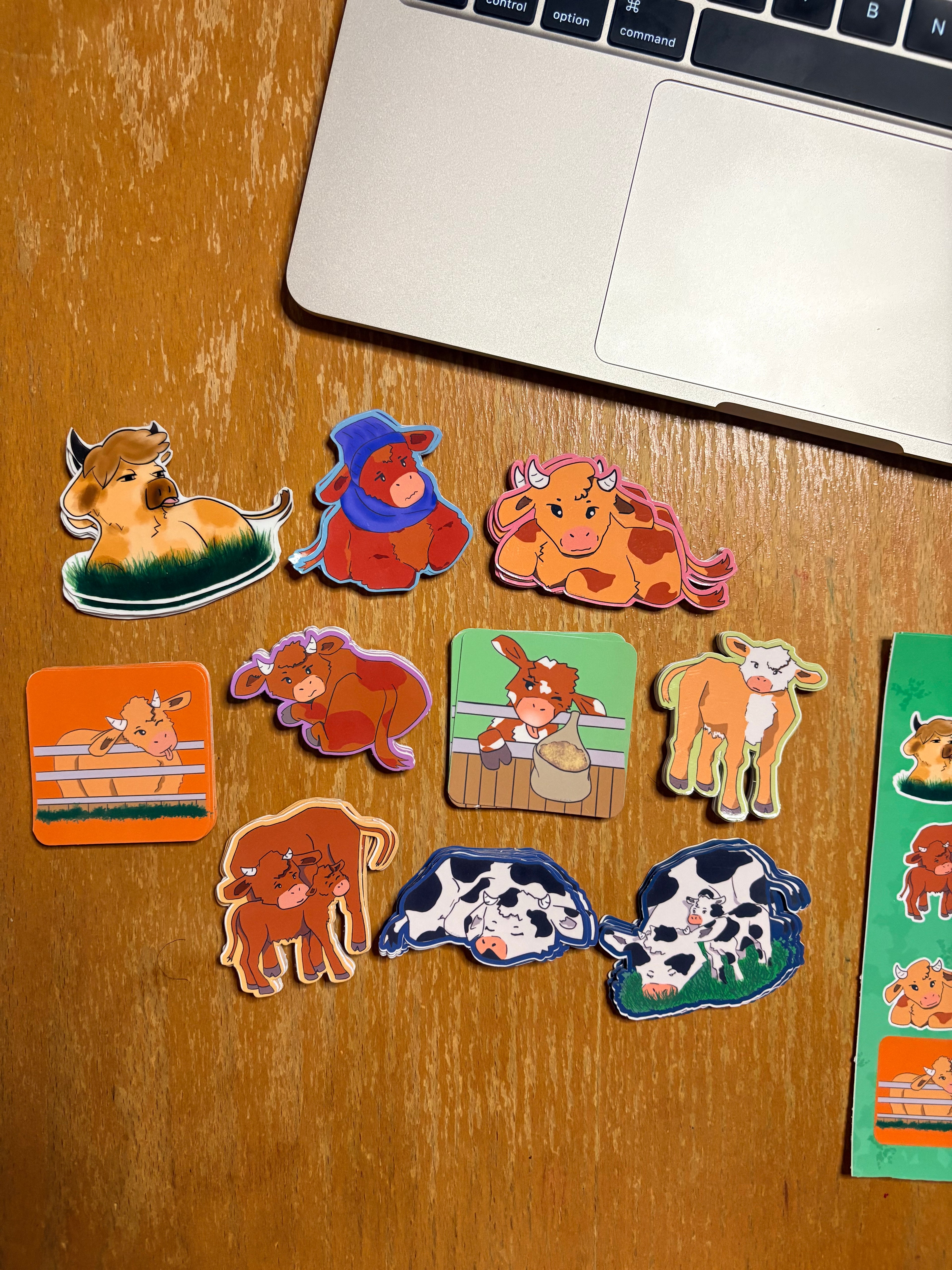 Cows stickers ~ Original hand designed premium vinyl