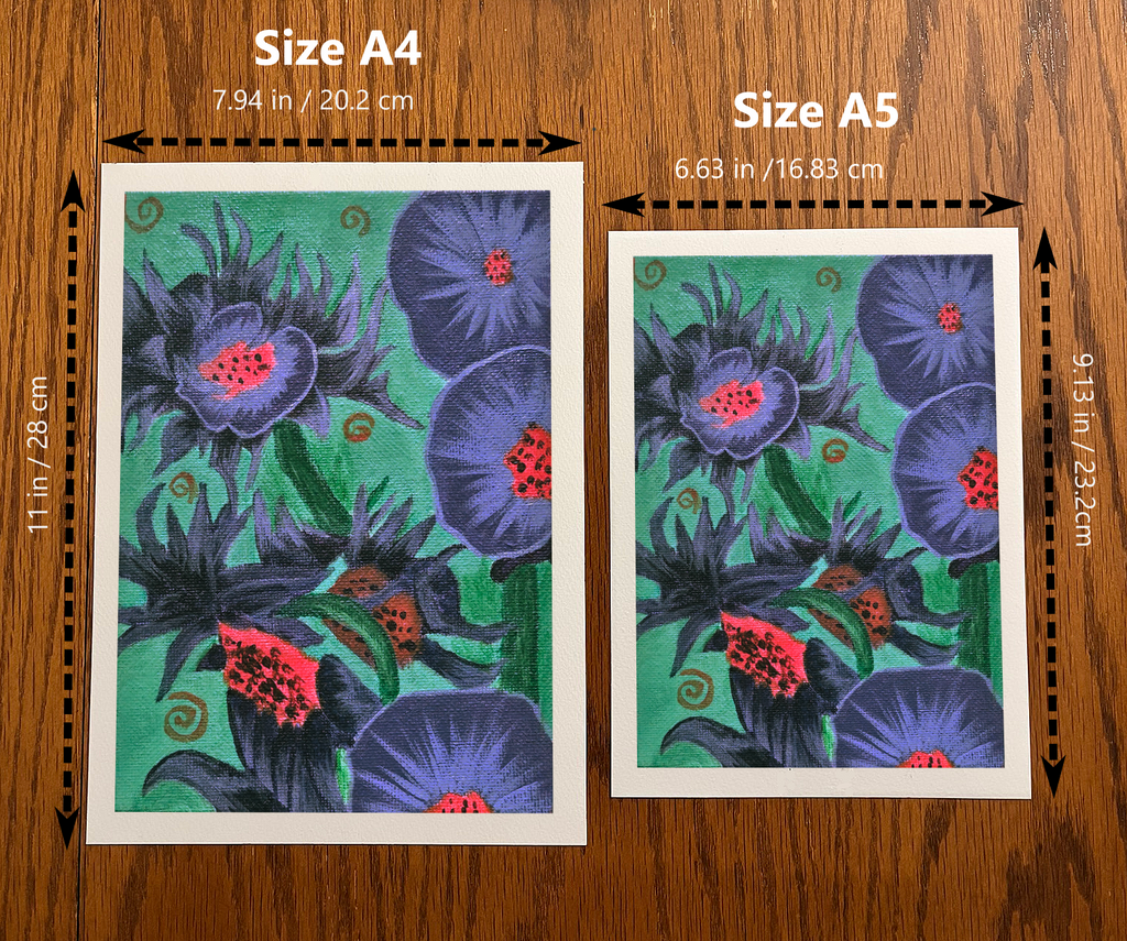 Purple Flowers - Original artwork, Velvet Fine Art Print